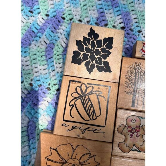 Vintage Rubber Christmas Stamp Lot of 13 - Picture 6 of 12